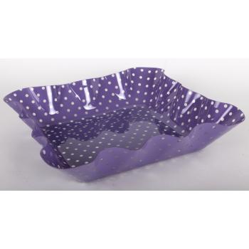 PLASTOVÁ MISKA S OBDĹŽNIKOVÝMI BODKAMI FIALOVÁ