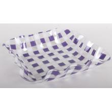 PLASTOVÁ MISKA OBDĹŽNIK ŠTVORCOVÝ FIALOVÁ/BIELA