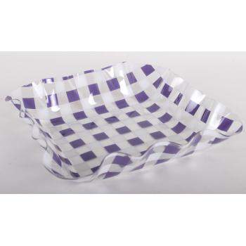 PLASTOVÁ MISKA OBDĹŽNIK ŠTVORCOVÝ FIALOVÁ/BIELA