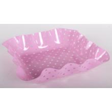 PLASTOVÁ MISKA S OBDĹŽNIKOVÝMI BODKAMI RUŽOVÁ