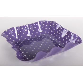 PLASTOVÁ MISKA S OBDĹŽNIKOVÝMI BODKAMI FIALOVÁ
