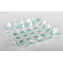 PLASTOVÁ MISKA OBDĹŽNIK ŠTVORCOVÝ ZELENÁ/BIELA