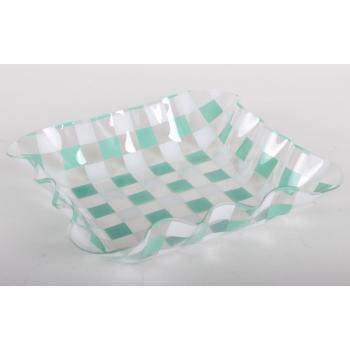 PLASTOVÁ MISKA OBDĹŽNIK ŠTVORCOVÝ ZELENÁ/BIELA