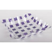 PLASTOVÁ MISKA OBDĹŽNIK ŠTVORCOVÝ FIALOVÁ/BIELA