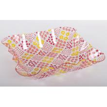 PLASTOVÁ MISKA OBDĹŽNIK KÁROVANÁ ŽLTÁ/ČERVENÁ