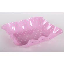 PLASTOVÁ MISKA S OBDĹŽNIKOVÝMI BODKAMI RUŽOVÁ