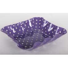 PLASTOVÁ MISKA S OBDĹŽNIKOVÝMI BODKAMI FIALOVÁ