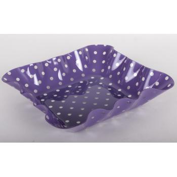 PLASTOVÁ MISKA S OBDĹŽNIKOVÝMI BODKAMI FIALOVÁ