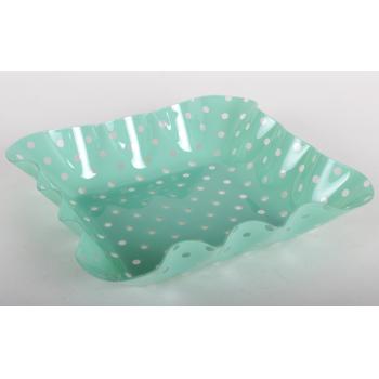 PLASTOVÁ MISKA OBDĹŽNIK BODKY ZELENÁ