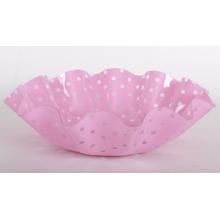 PLASTOVÁ MISKA S OKRÚHLYMI BODKAMI RUŽOVÁ