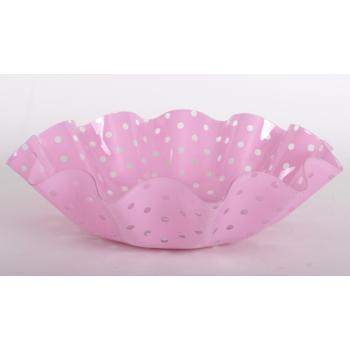 PLASTOVÁ MISKA S OKRÚHLYMI BODKAMI RUŽOVÁ