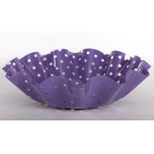 PLASTOVÁ MISKA S OKRÚHLYMI BODKAMI FIALOVÁ