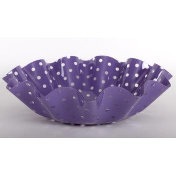 PLASTOVÁ MISKA S OKRÚHLYMI BODKAMI FIALOVÁ