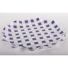 PLASTOVÁ MISKA OKRÚHLA KÁROVANÁ FIALOVÁ/BIELA