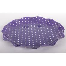 PLASTOVÁ MISKA S OKRÚHLYMI BODKAMI FIALOVÁ