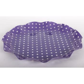 PLASTOVÁ MISKA S OKRÚHLYMI BODKAMI FIALOVÁ
