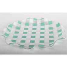 PLASTOVÁ MISKA OKRÚHLA KÁROVANÁ ZELENÁ/BIELA