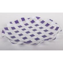 PLASTOVÁ MISKA OKRÚHLA KÁROVANÁ FIALOVÁ/BIELA