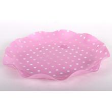 PLASTOVÁ MISKA S OKRÚHLYMI BODKAMI RUŽOVÁ