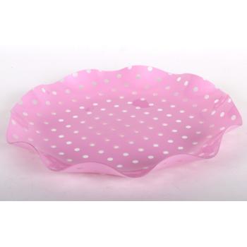 PLASTOVÁ MISKA S OKRÚHLYMI BODKAMI RUŽOVÁ