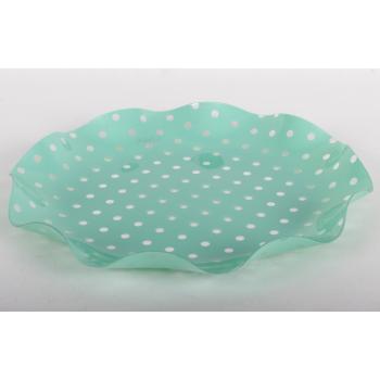 PLASTOVÁ MISKA OKRÚHLA SO ZELENÝMI BODKAMI