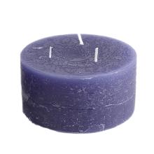 SVIEČKA RUSTIKÁLNY VALEC S 3 KNÔTMI FIALOVÁ