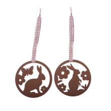 KOVOVÁ DEKORÁCIA S HNEDÝM ZÁVESOM 2 KUSY