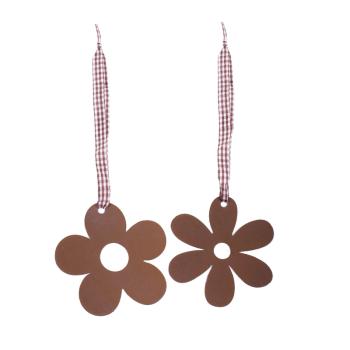 KOVOVÁ DEKORÁCIA V TVARE KVETU PRÍRODNÁ HNEDÁ ZÁVESNÁ