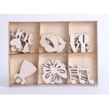 DEKORÁCIE Z DREVA 24 KUSOV PRÍRODNÉ