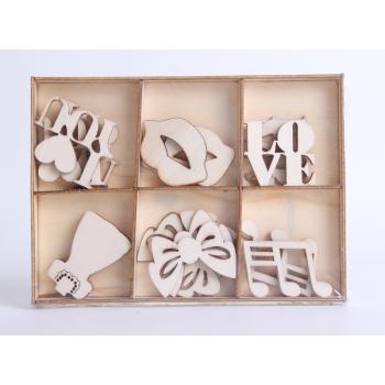 DEKORÁCIE Z DREVA 24 KUSOV PRÍRODNÉ