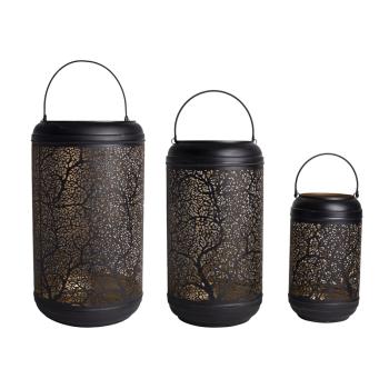 KOVOVÉ SVIETIDLO 3 KUSY ČIERNE/ZLATÉ