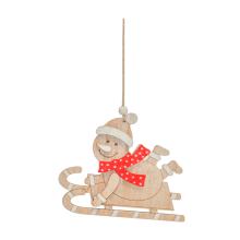 DEKOR DREVENÝ SNEHULIAK SO SÁNKAMI, PRÍRODNÝ