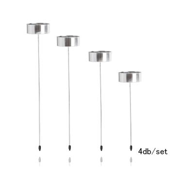 SADA SVIETNIKOV, 4 KUSY, STRIEBORNÁ