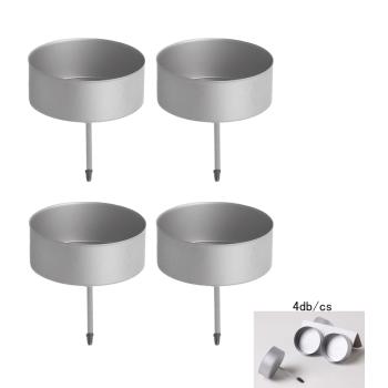 SVIEČKOVÁ SÚPRAVA S HROTOM, 4 KUSY, MATNÁ STRIEBORNÁ