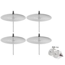 SADA TYČINIEK NA SVIEČKY, 4 KUSY, VRÚBKOVANÁ, MATNÁ STRIEBORNÁ