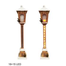 DEKORAČNÉ SVIETIACE DREVENÉ SVIETNIKY, 18+15 LED, ZASNEŽENÉ