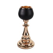 CHRÓMOVANÝ SVIETNIK S PODSTAVCOM, GUĽOVÝ, ZLATÝ A ČIERNY