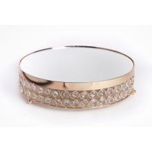 KOVOVÝ PODNOS SO ZLATÝMI KRYŠTÁLMI