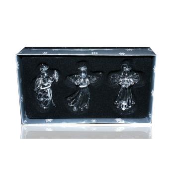 SKLENENÁ OZDOBA NA VIANOČNÝ STROMČEK 3 KUSY ANJEL