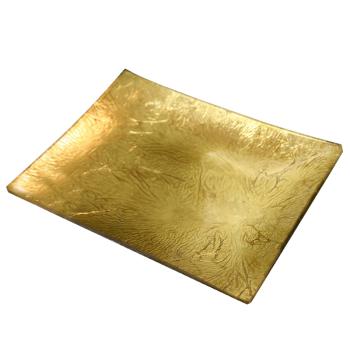 SKLENENÁ MISA S VŠÍVANÝM ZLATOM 17X13