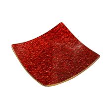 SKLENENÝ SVIETNIK S ČERVENÝM UZLOM 12X12