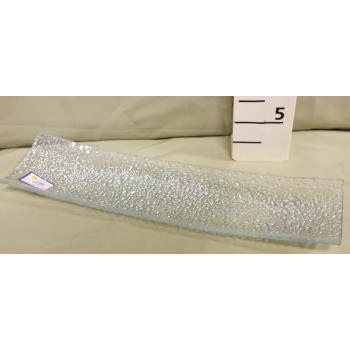 SKLENENÁ MISKA S VLNITOU STRIEBORNOU TEHLOU 34X9