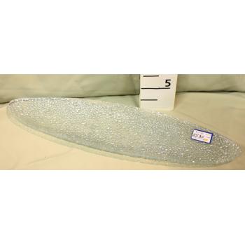 SKLENENÁ MISKA SO STRIEBORNÝM OVÁLOM 41CM