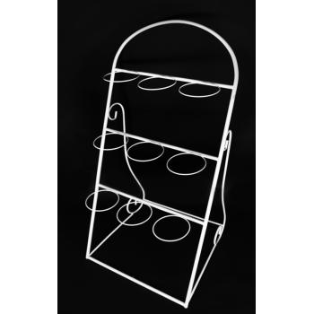 KOVOVÝ STOJAN NA KVETINÁČ BIELY