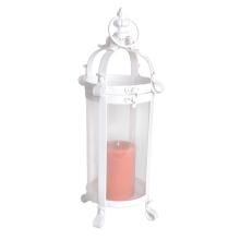 LISOVANÝ KOVOVÝ SVIETNIK S GUĽOU BIELY