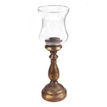 LISOVANÝ KOVOVÝ SVIETNIK BRONZOVÝ