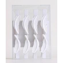 DREVENÁ PINZETA S POLYRESINOVÝM PEROM VO VRECKU, 8 KUSOV, BIELA