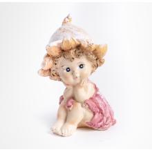 POLYRESINOVÁ DEKORÁCIA, KVETINOVÁ VÍLA, SEDIACA, RUŽOVÁ