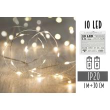 2AA, 10 LED, TEPLÁ BIELA, BEZ BATÉRIÍ
