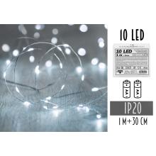 2AA, 10 LED, STUDENÁ BIELA, BEZ BATÉRIÍ